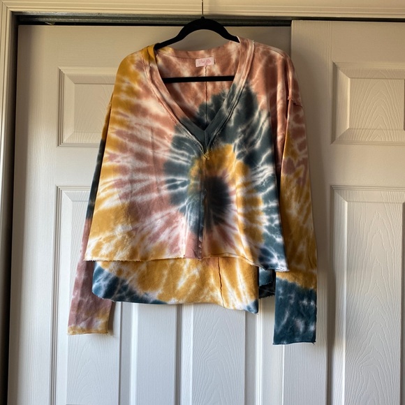 Pink Lily Tops - Pink Lily Tie Dye Sweatshirt